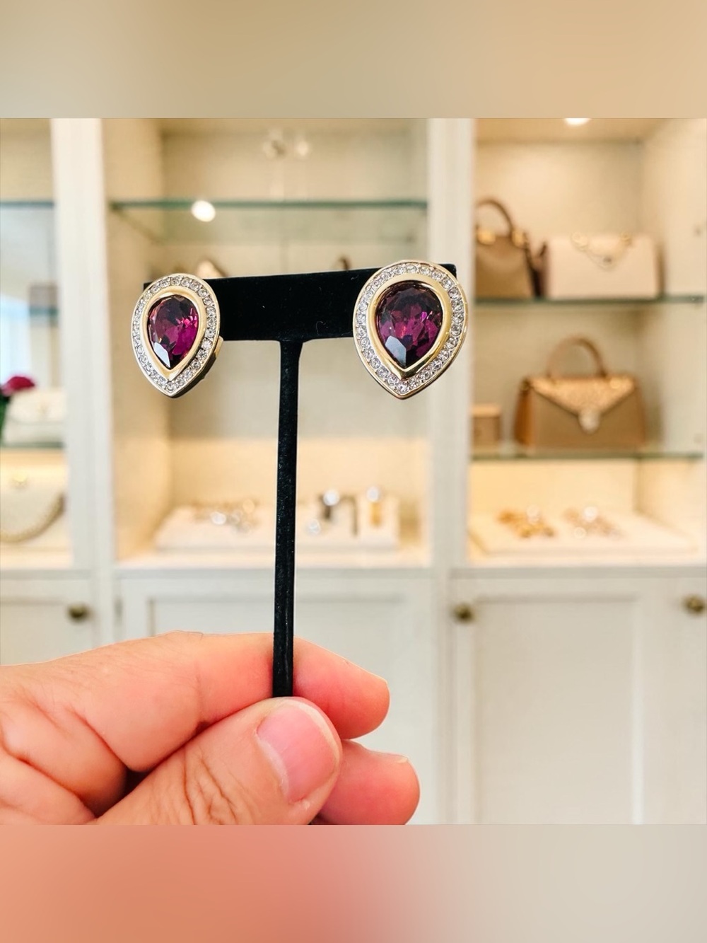Swarovski Vintage Retro Estate Designer Luxury RARE Authentic Crystal Earrings